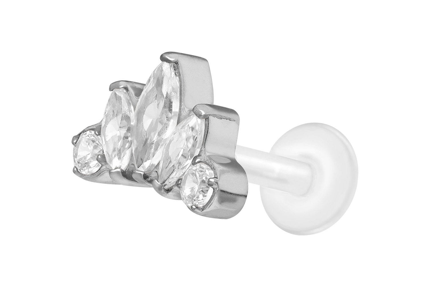 PTFE Labret mit Innengewinde + Titan-Aufsatz LOTUSBLÜTE